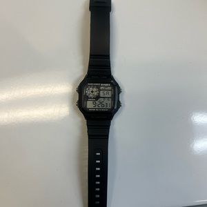 New Casio AE1200WH-1A Men's Black Resin Strap World Time Chrono Digital Watch